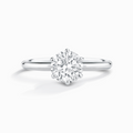 1 ct Round Solitaire Moissanite Engagement Ring in Sterling Silver