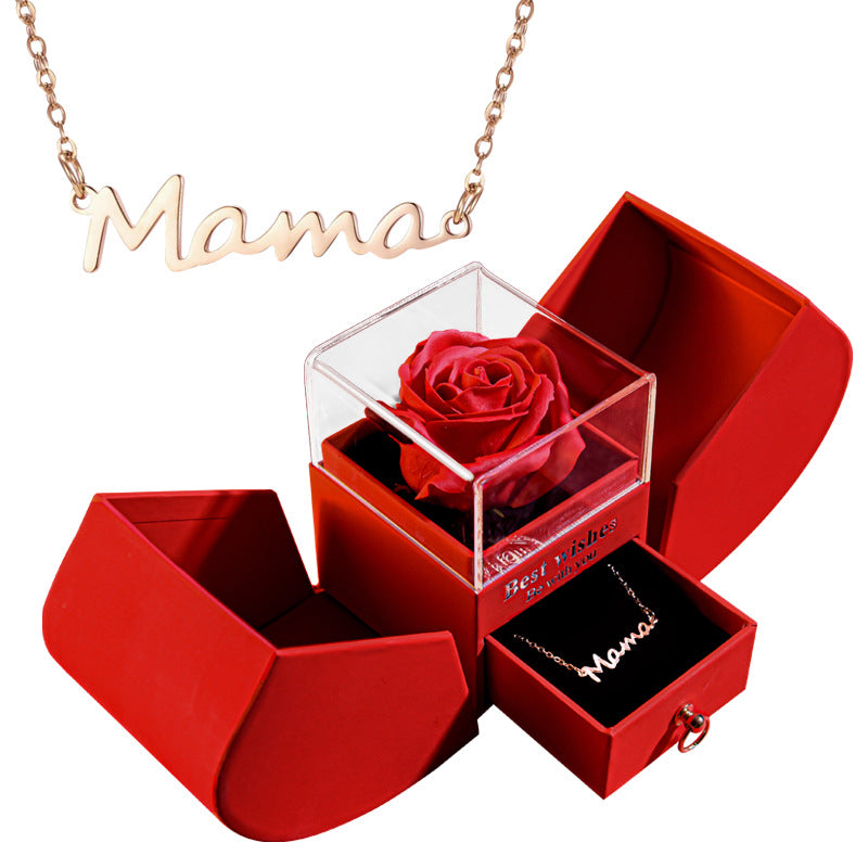 Eternal Rose Apple Gift Box Women Necklace Valentine's Day Wedding Jewelry