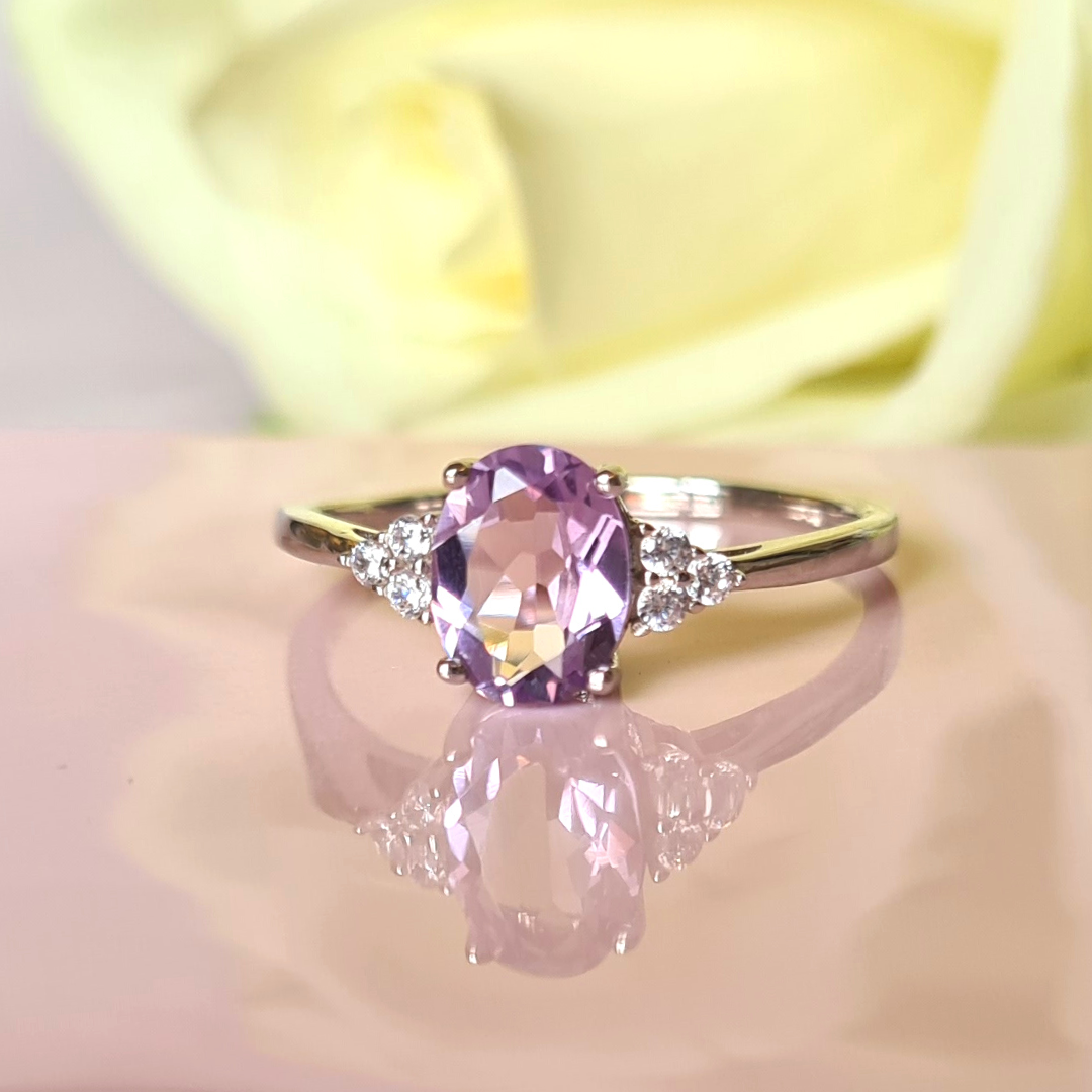 Lavender Amethyst Ring in Sterling Silver