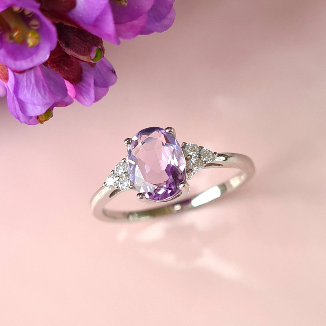 Lavender Amethyst Ring in Sterling Silver