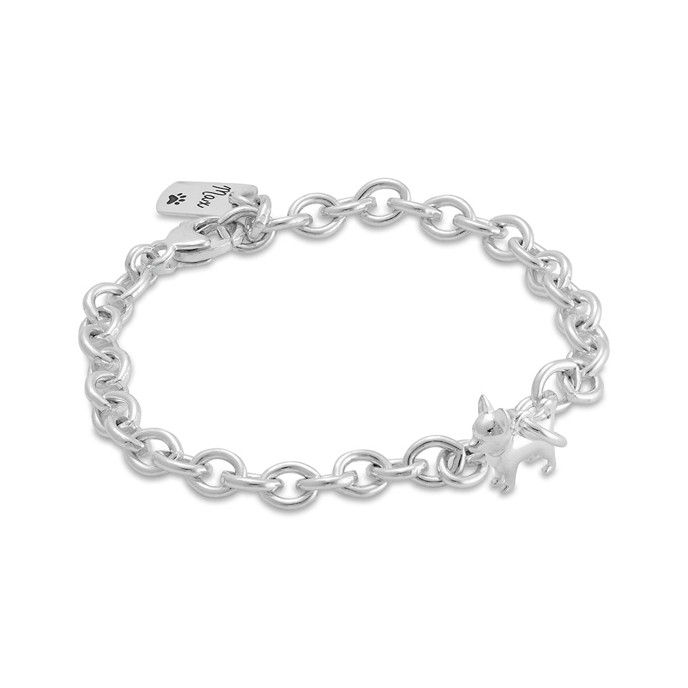 Chihuahua Silver Dog Charm Bracelet