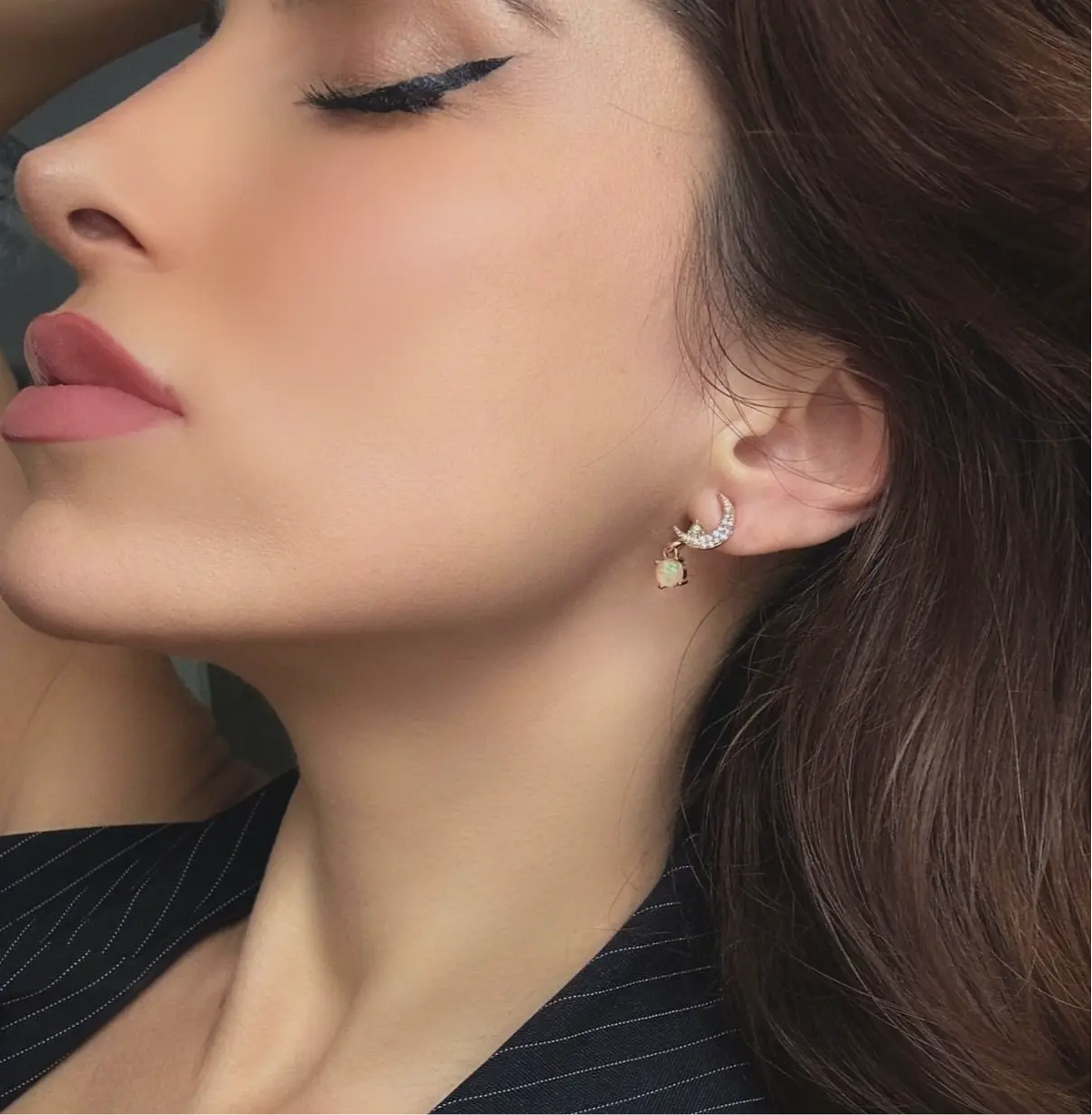 Andromeda Moon and Star Mismatch Earrings