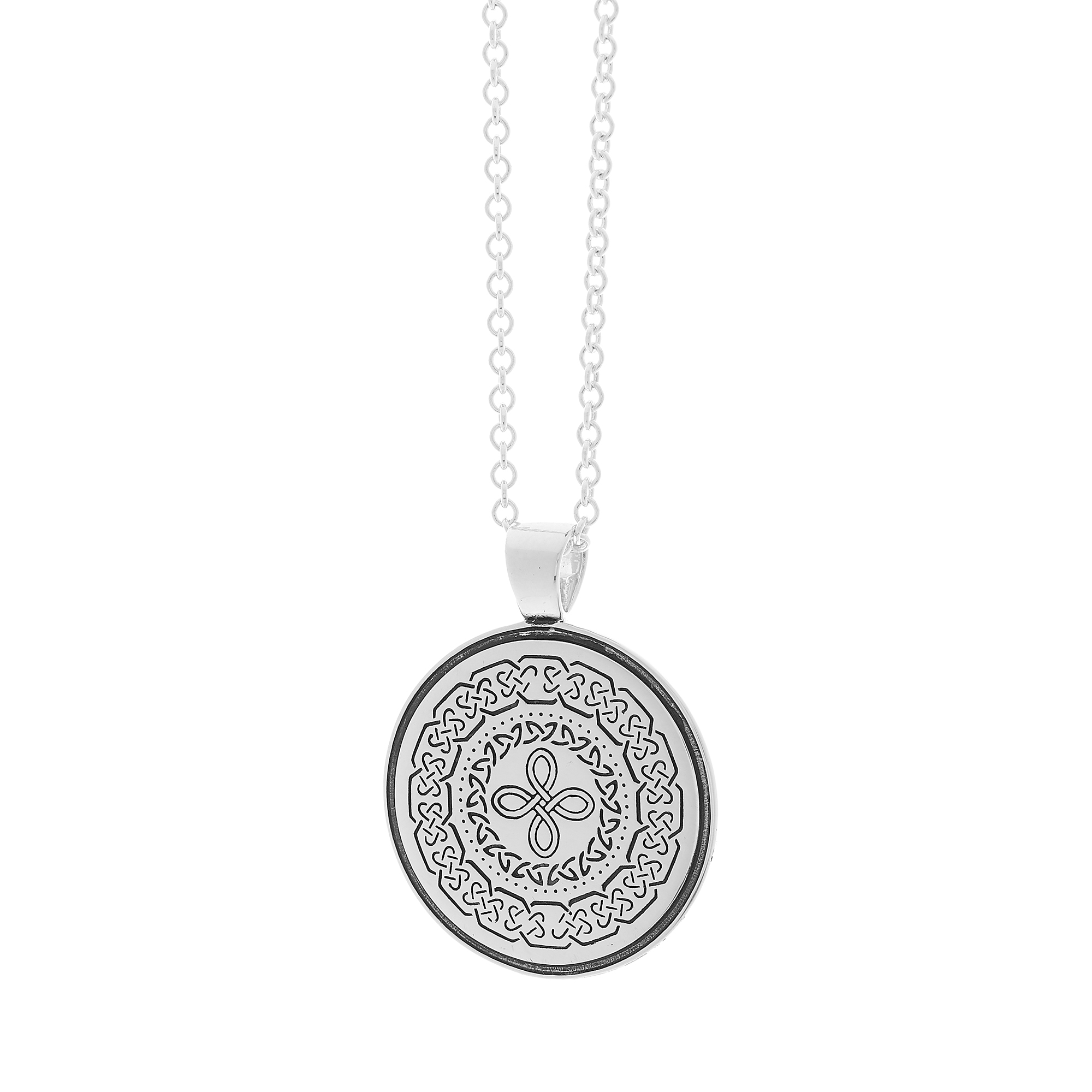 Celtic Mandala Personalised Silver Necklace