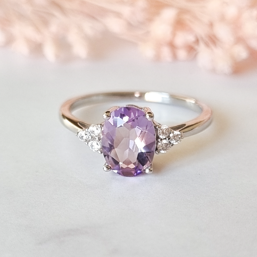 Lavender Amethyst Ring in Sterling Silver