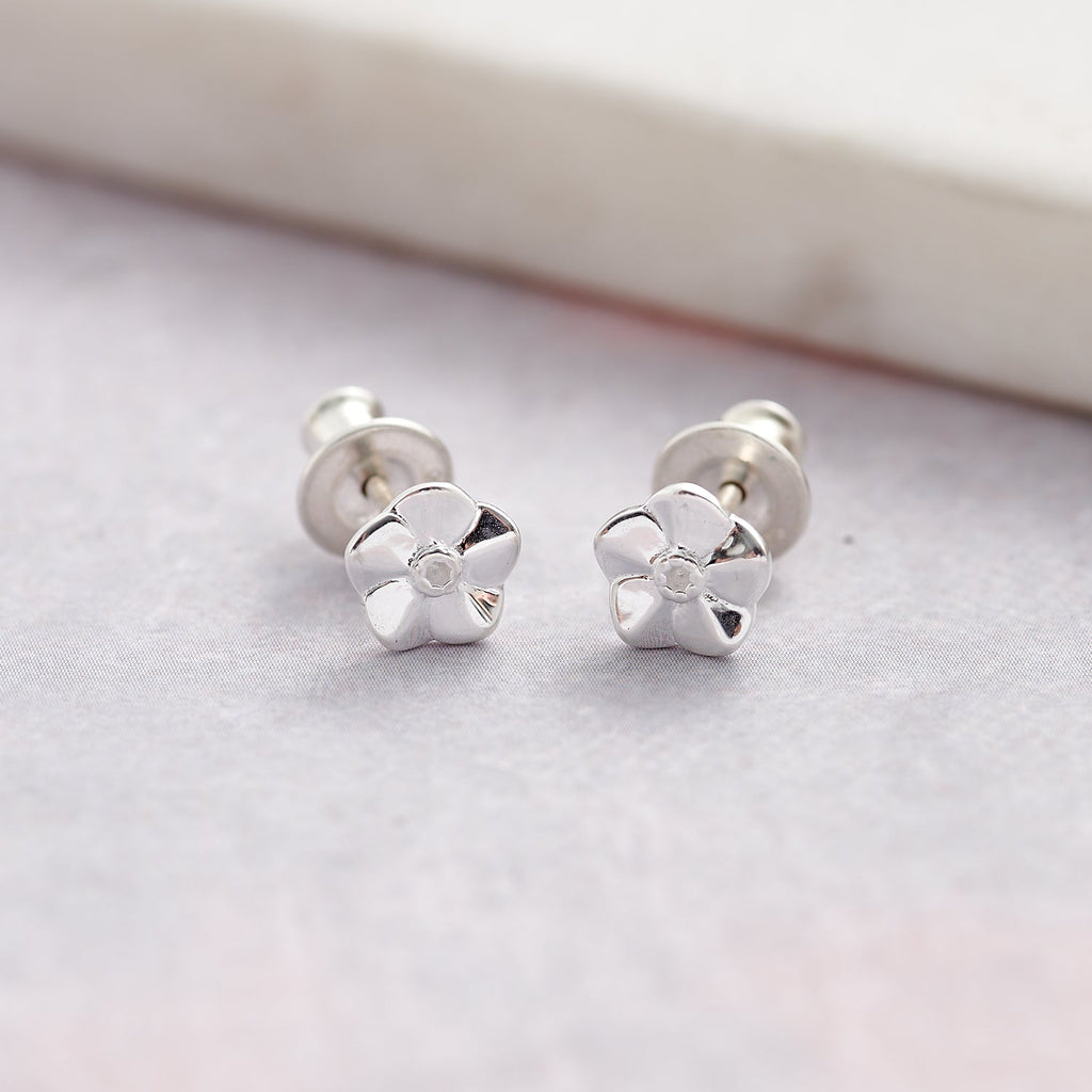 Forget-Me-Not Tiny Silver Stud Earrings