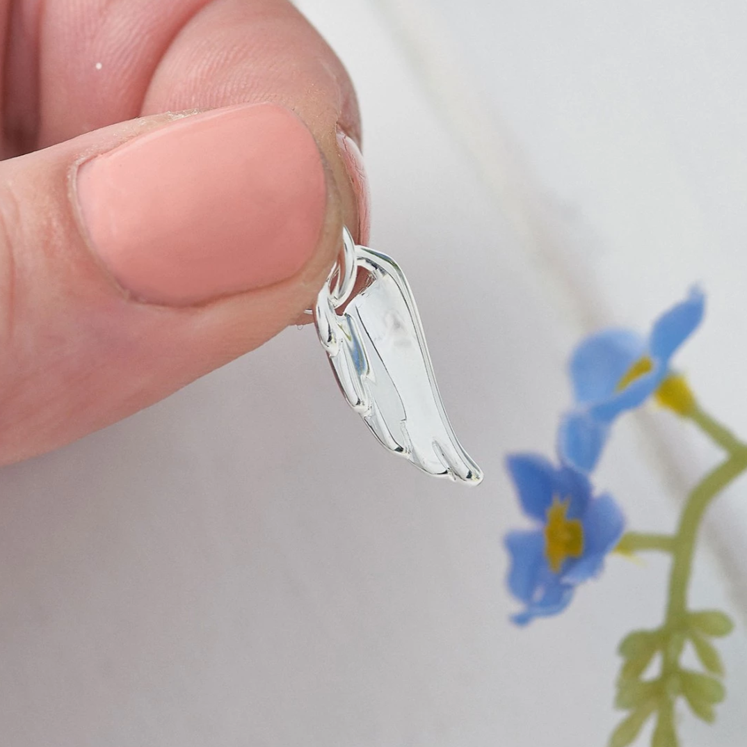 Angel Wing Silver Charm