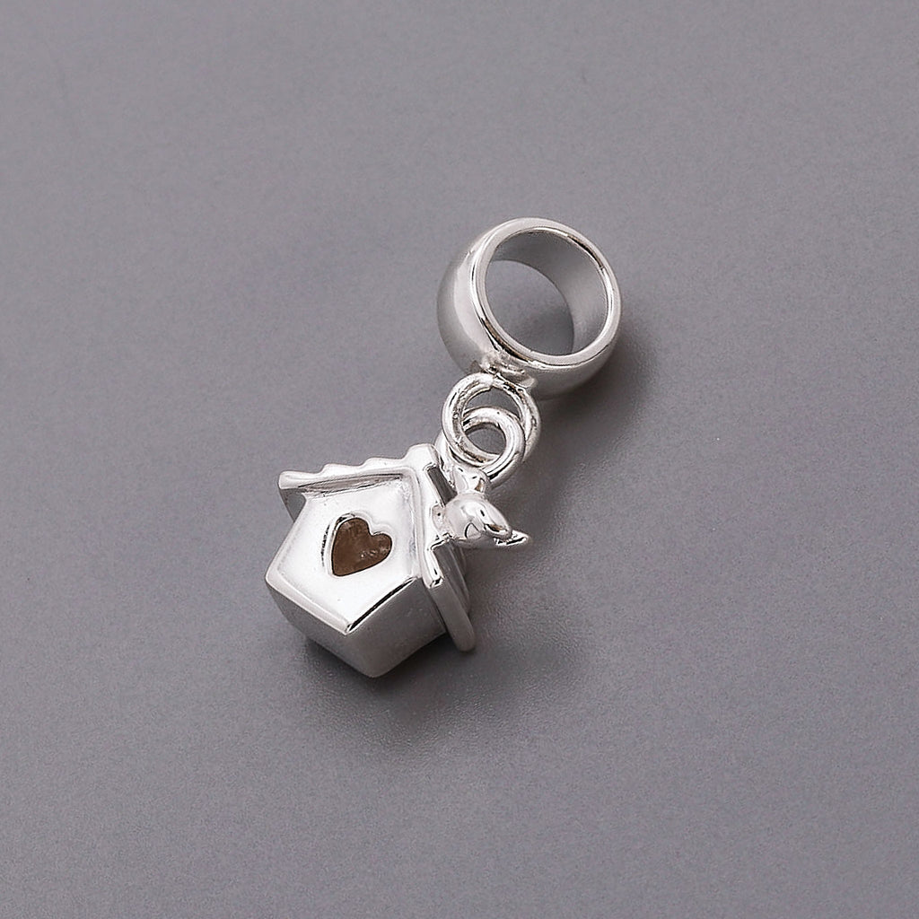 Bird House Silver Charm