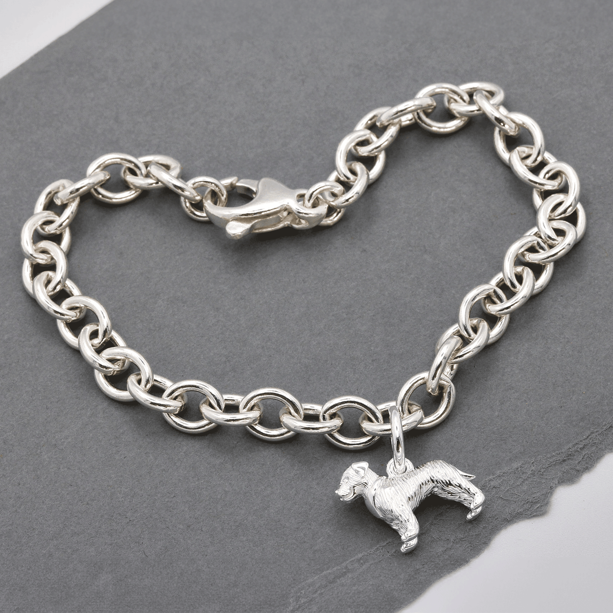 Border Terrier Silver Dog Charm