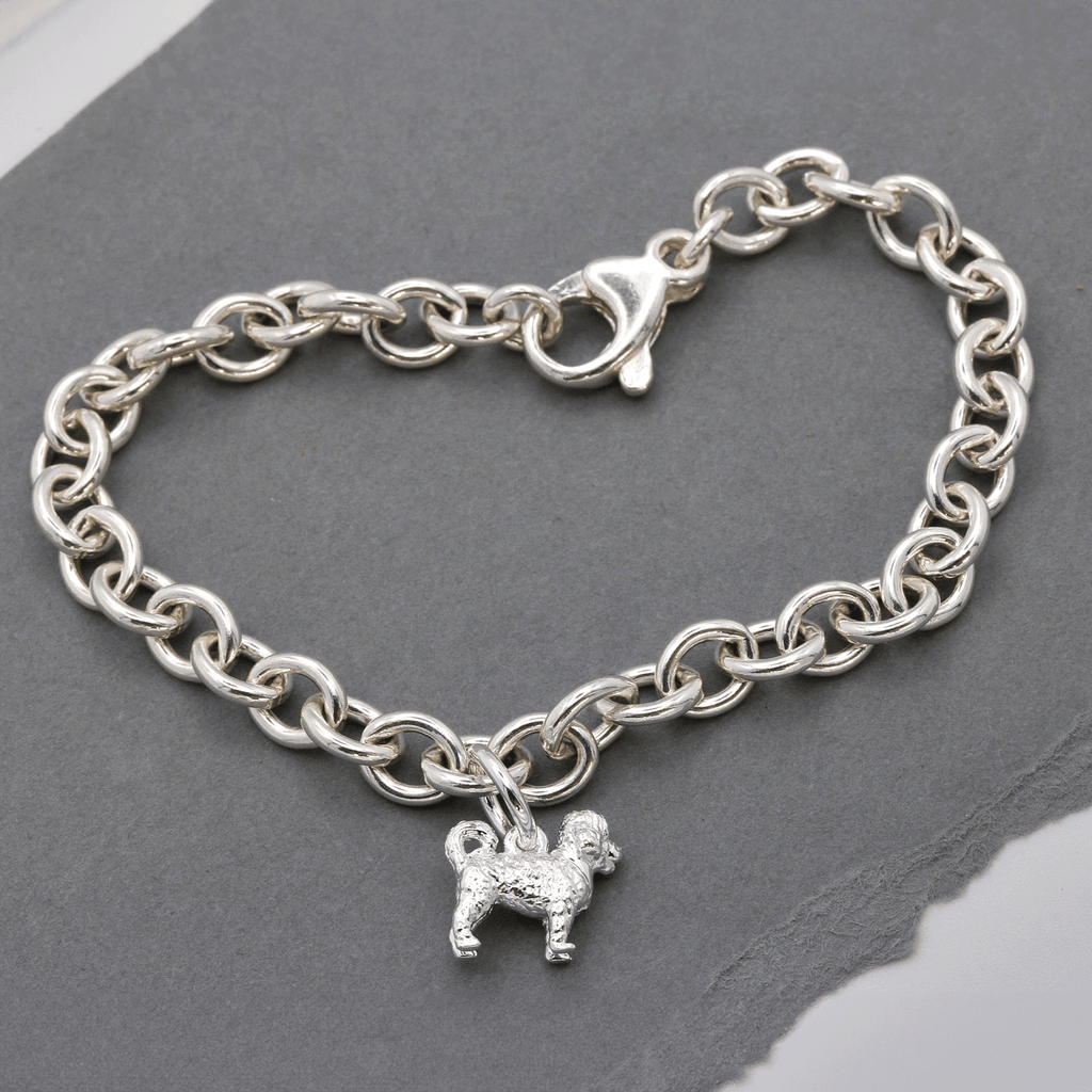 Cavapoo Silver Dog Charm