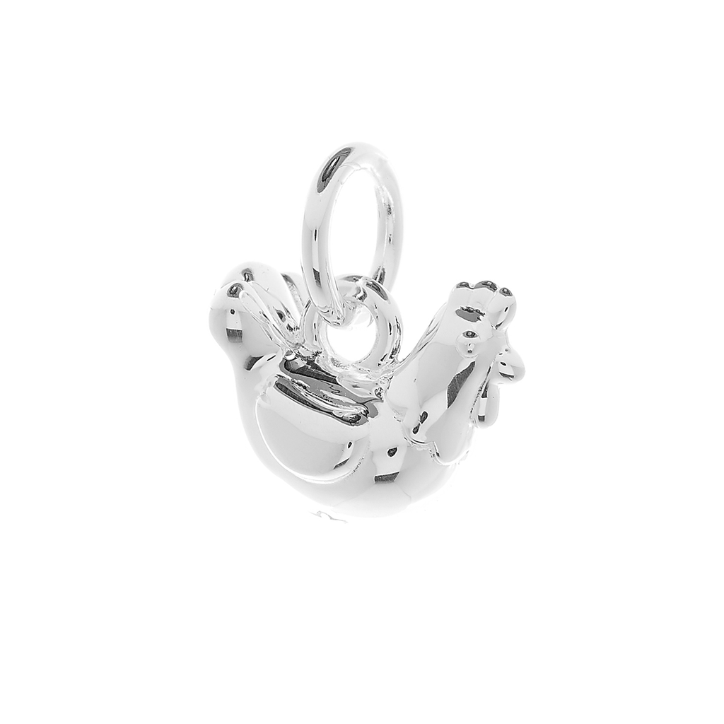 Chicken Silver Charm