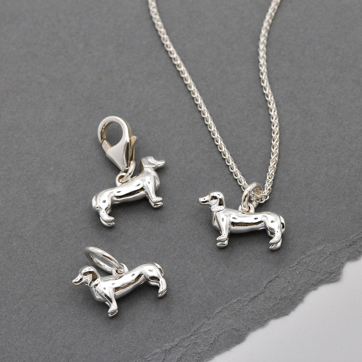 Dachshund Silver Dog Charm