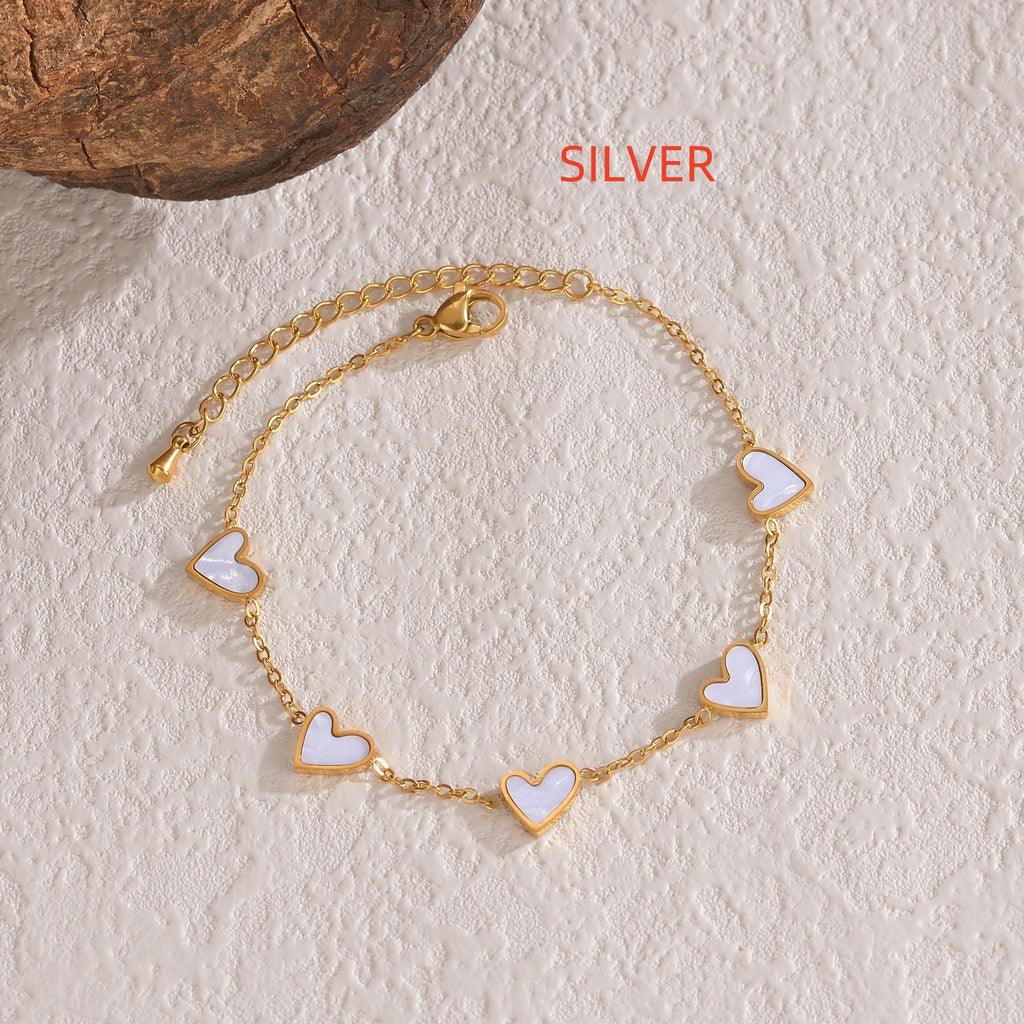 Ins Love Bracelet  Stainless Steel Dripping Heart Bracelet Fashion Valentine's Day Jewelry Gift