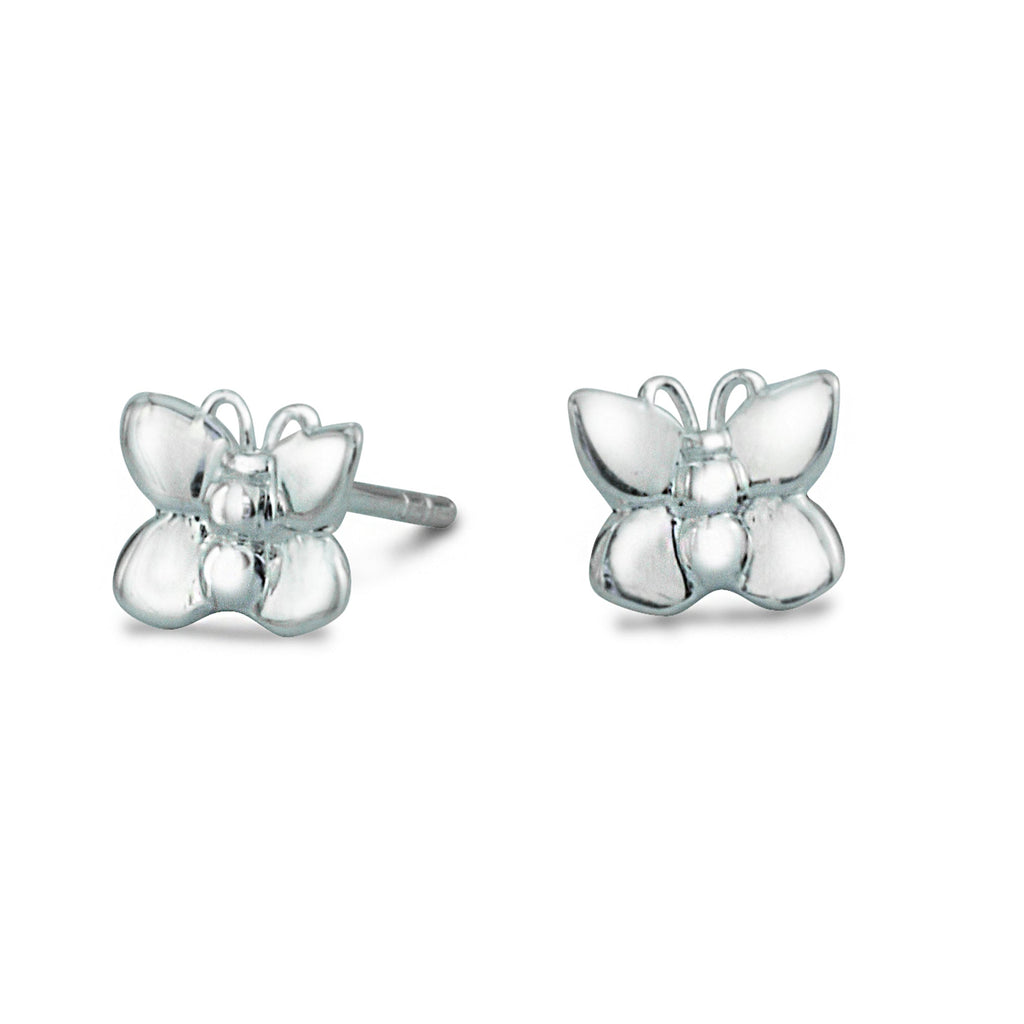 Flutterby' Silver Stud Earrings