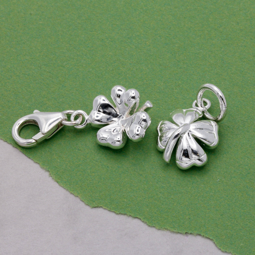 Four Leaf Clover Silver Charm