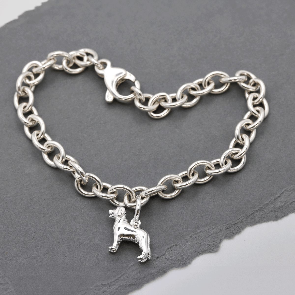 Golden Retriever Silver Dog Charm