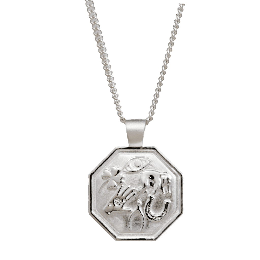 Good Luck Symbols Personalised Silver Necklace