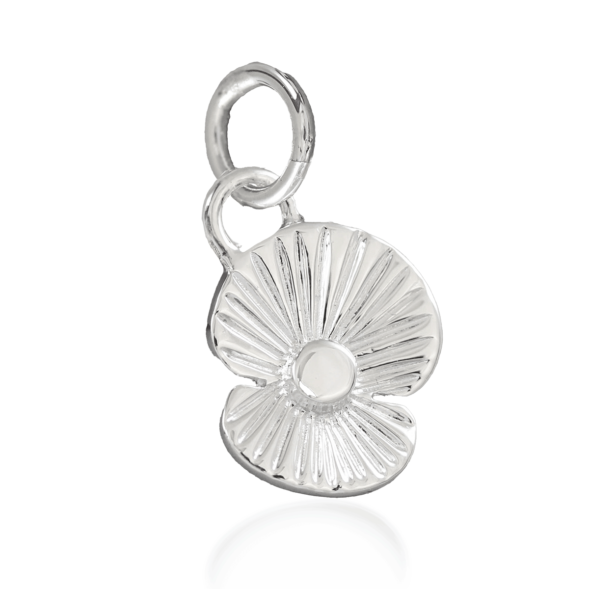 Poppy Flower Personalised Silver Charm