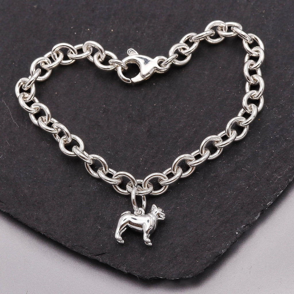 Pug Silver Dog Charm