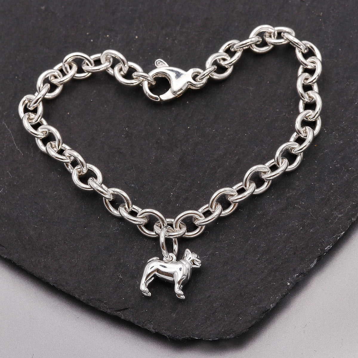 Pug Silver Dog Charm