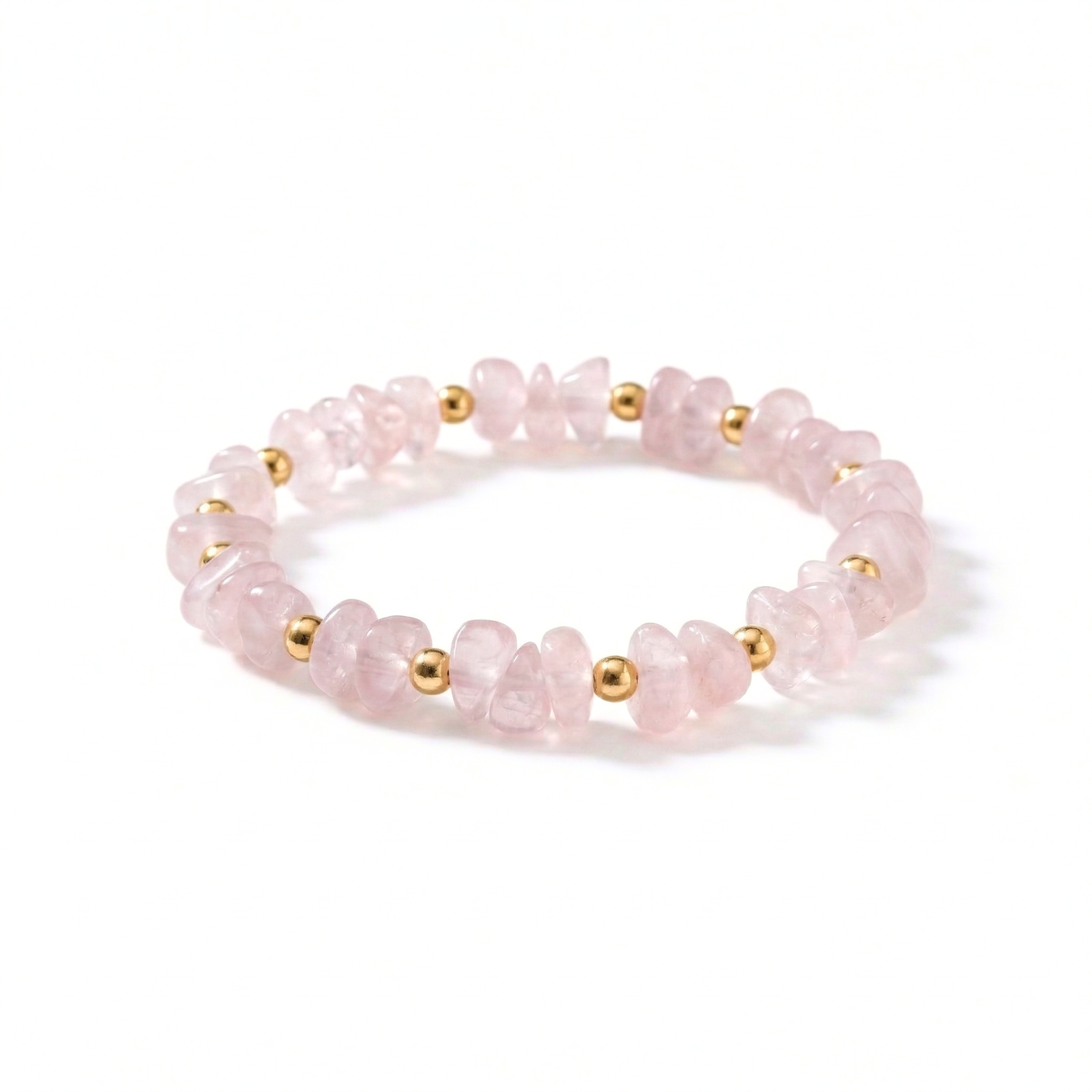 Rose Quartz Crystal Stretch Bead Bracelet