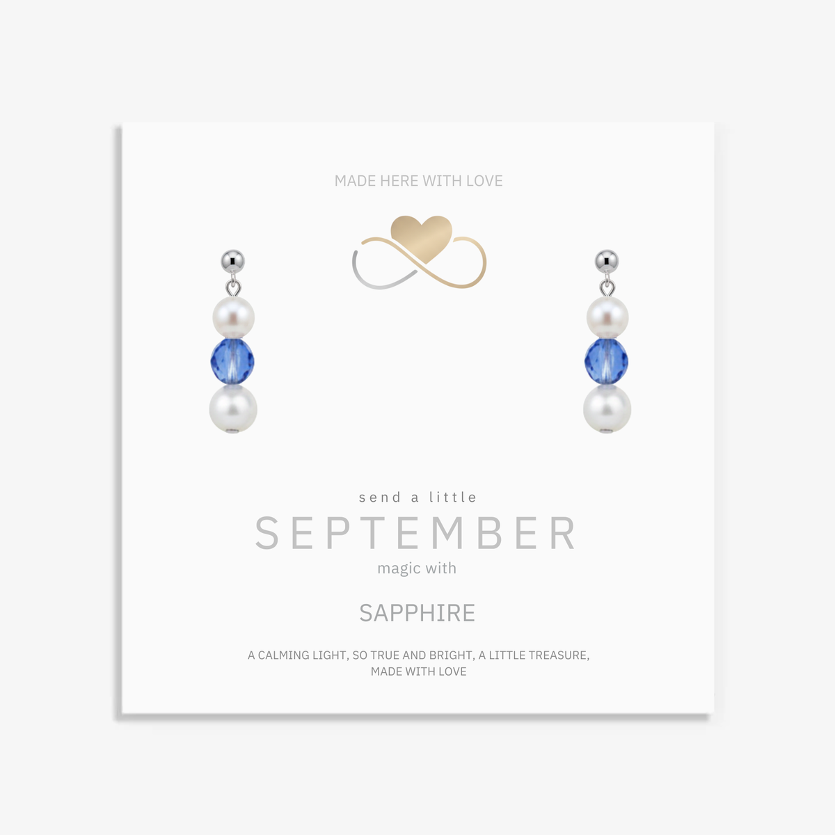 Sapphire & Pearl September Birthstone Earrings