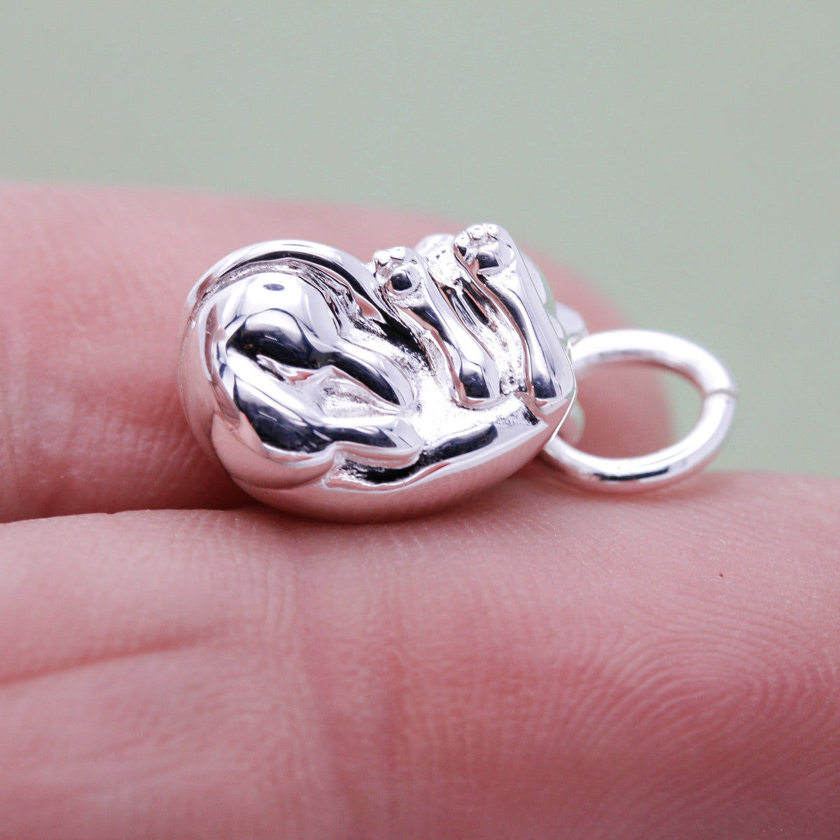 Cat Silver Charm