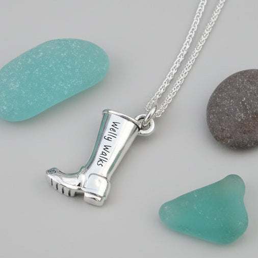 Welly Boot Personalised Silver Charm