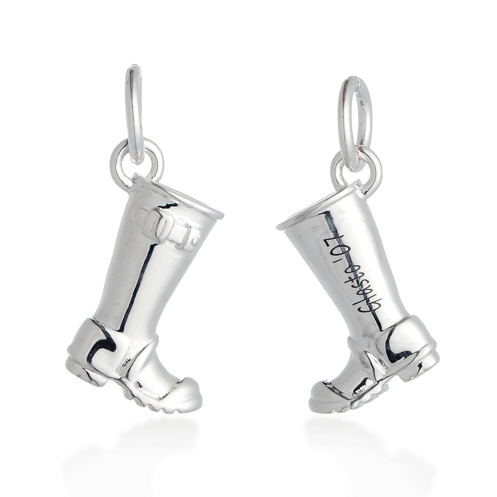 Welly Boot Personalised Silver Charm